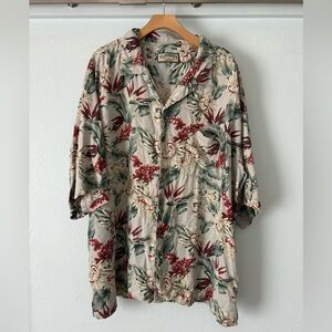 Vintage Pusser’s 100% Silk Tropical Floral Button-Up Shirt